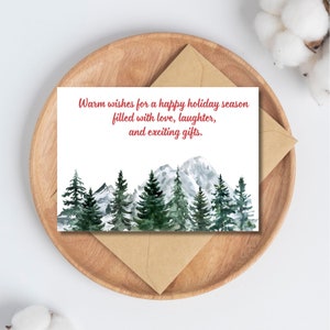 Warm wishes for holiday season, Christmas tree card, digital holiday season wishes, digital Christmas wishes
