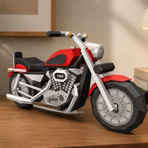 Moto de crucero DIY Papercraft, modelo 3D Lowpoly (PDF)