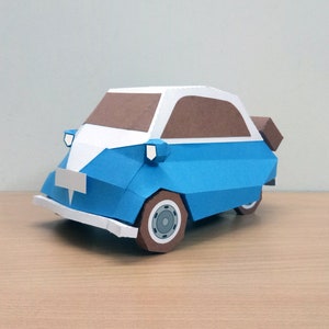 DIY Papercraft Car, Lowpoly Car, modelo de coche 3d, plantillas de coche imprimibles, plantillas PDF, decoración de papel, plantillas de Pepakura, plantillas de coches imprimibles