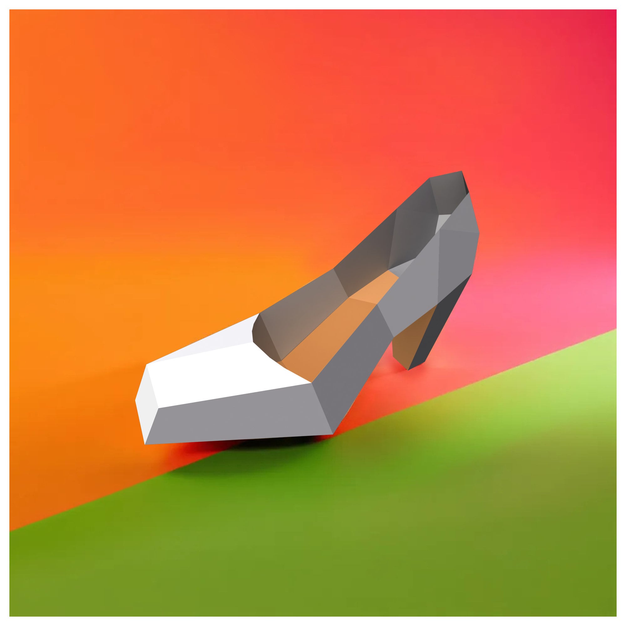 DIY Papercraft Shoe Template, Lowpoly Pump (digital Files) Etsy