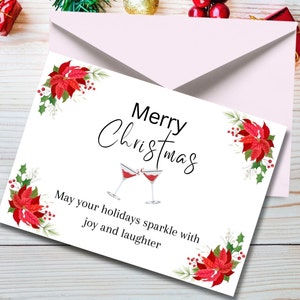 Cartolina di buon Natale, cartolina digitale di buon Natale, gioia Buon Natale, cartolina stampabile
