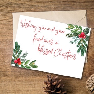 Cartolina di buon Natale, cartolina di Natale benedetto, auguri di Natale, cartolina di Natale digitale, auguri di Natale stampabili