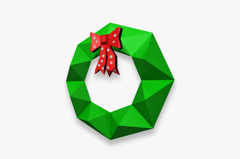 Download Diy Papercraft Christmas Wreath For Front Door Wreath Svg Christmas Decorations Christmas Ornament Lowpoly Wreath Christmas 3d Svg 3d Print Craft Supplies Tools Patterns Tutorials Vadel Com