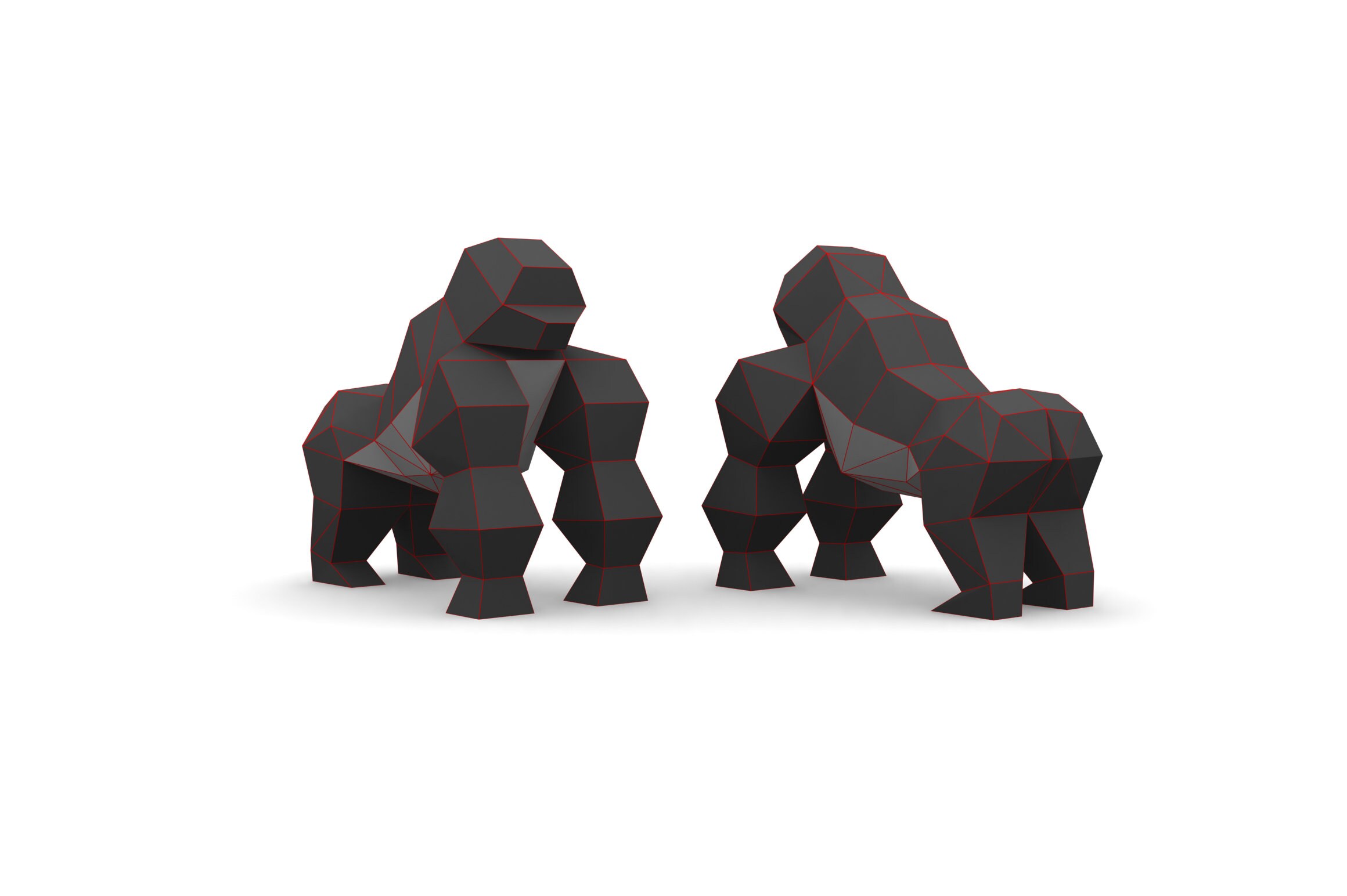 DIY Papercraft Gorilla Sculpturepapercraft Monkeylow Poly - Etsy