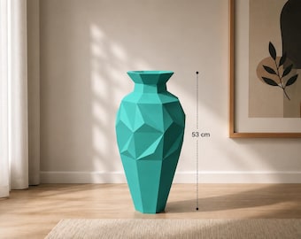 DIY Papercraft Lowpoly Vase, Geometric Sculpture (Digital Files)