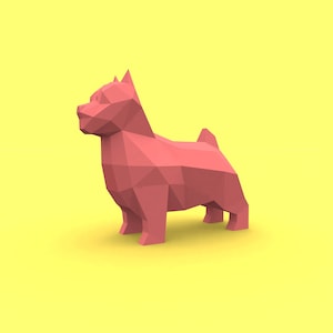 DIY Papercraft Norwich Terrier puppy,Norwich terrier dog,Papercraft dog,Dog model,Paper dog,Dog Statue,Printable dog pattern,Dog svg files