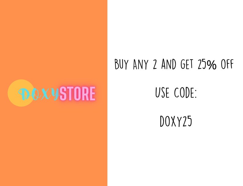 The image is a promotional image for a store called "Doxstore" that offers a 25% discount on any two items purchased together.