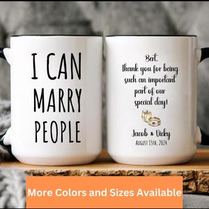 Officiant Gift, Personalized Wedding Officiant Proposal, Unique Gifts for Officiants, Custom Thank You Mug For Men Women