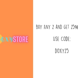 The image is a promotional image for a store called "Doxstore" that offers a 25% discount on any two items purchased together.