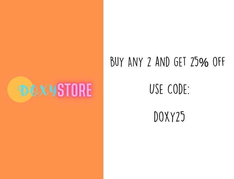 The image is a promotional image for a store called "Doxstore" that offers a 25% discount on any two items purchased together.