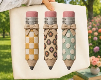 Clay Style Pencil Clipart Bundle, Teacher School Sublimation PNG (Digital Download)