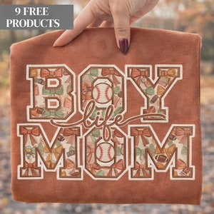 Baseball Life Boy Mom PNG, Varsity Patch Sports Mom Graphic (Digital Download)