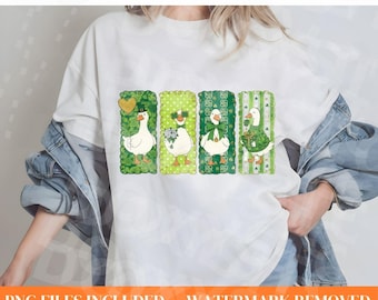 Lucky Duck Goose St Patrick's Day Irish Tee Design (PNG Digital Download