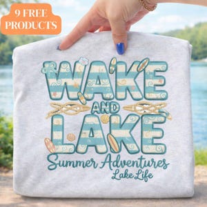 Lake Life Shirt PNG, Wake And Lake Chenille Patch Design (Sublimation Download)