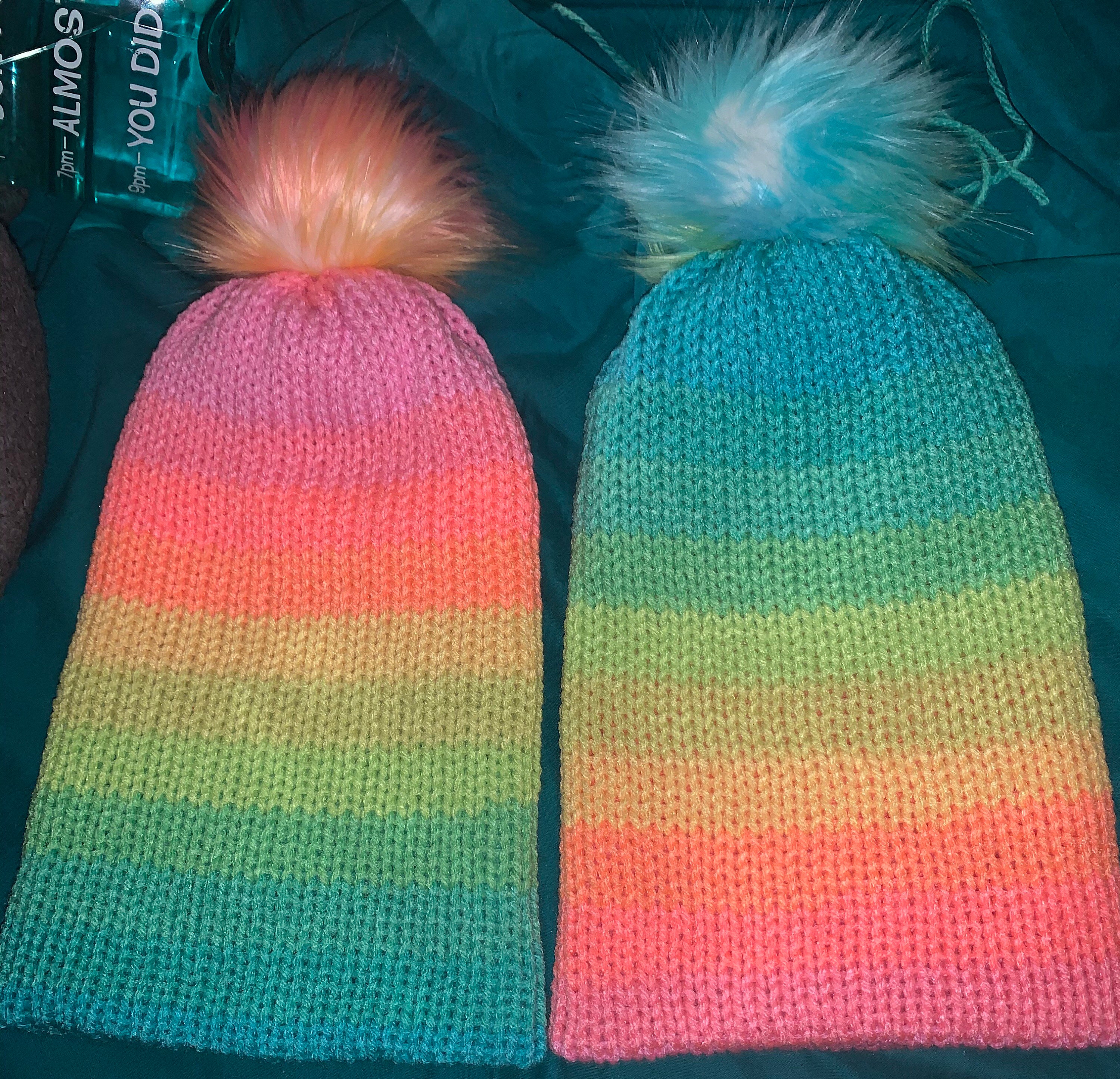 LoveShackFancy Dani Rainbow Pom Beanie Pom Pom Hat - Rainbow main image 2