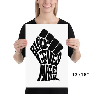 Black Lives Matter Fist Illustration Art Print / 25% proceeds for The Bail Project / High quality Matte Art Print
