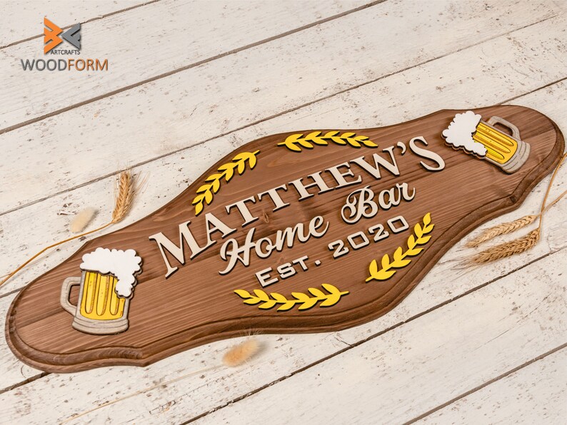 Home Bar Sign Beer Sign Custom Wood Sign Bar Sign for Home - Etsy