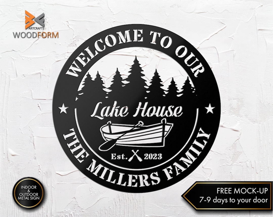Lake House Decor, Lake Metal Sign, Metal Wall Art, Personalized Metal Sign, Lake House