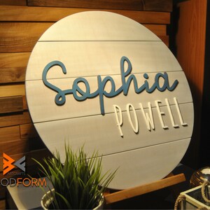 Nursery sign, Round nursery sign, Baby name sign, Nursery round sign, Nursery decor, Name sign, Wedding wood sign, Custom Name Sign, Signs