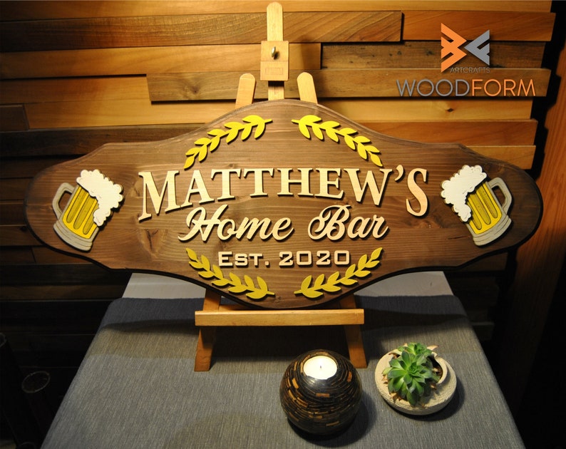 Home Bar Sign Beer Sign Custom Wood Sign Bar Sign For Home | Etsy