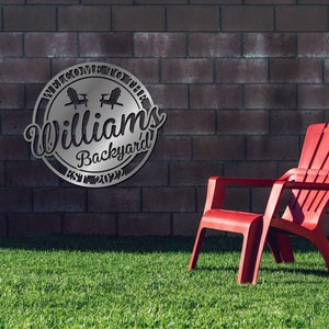Personalized Backyard Sign, Patio Metal Sign, Outdoor Patio Sign, House ...