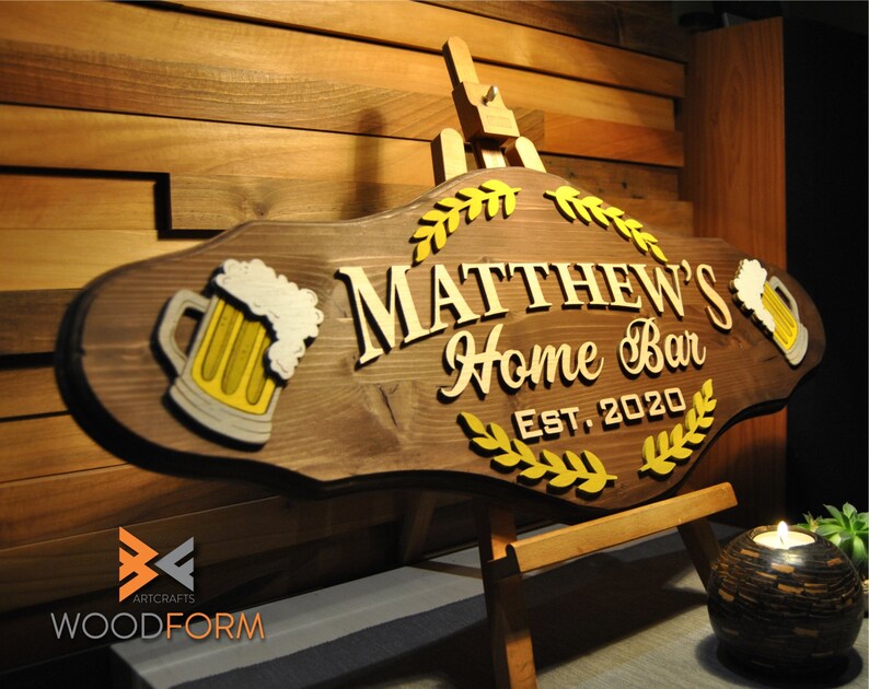 Home Bar Sign Beer Sign Custom Wood Sign Bar Sign For Home Etsy