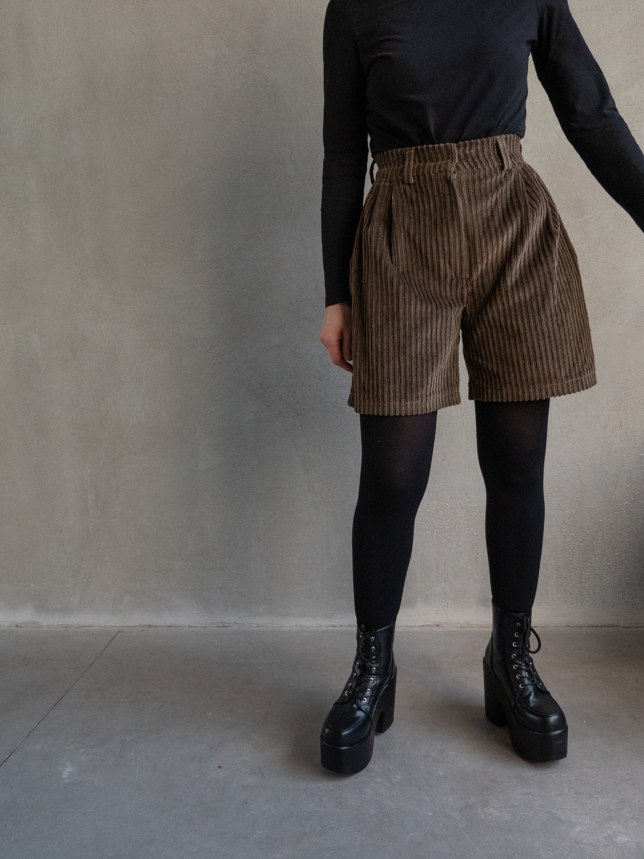 High Waisted Corduroy Shorts for Women With Pockets Wide Leg - Etsy