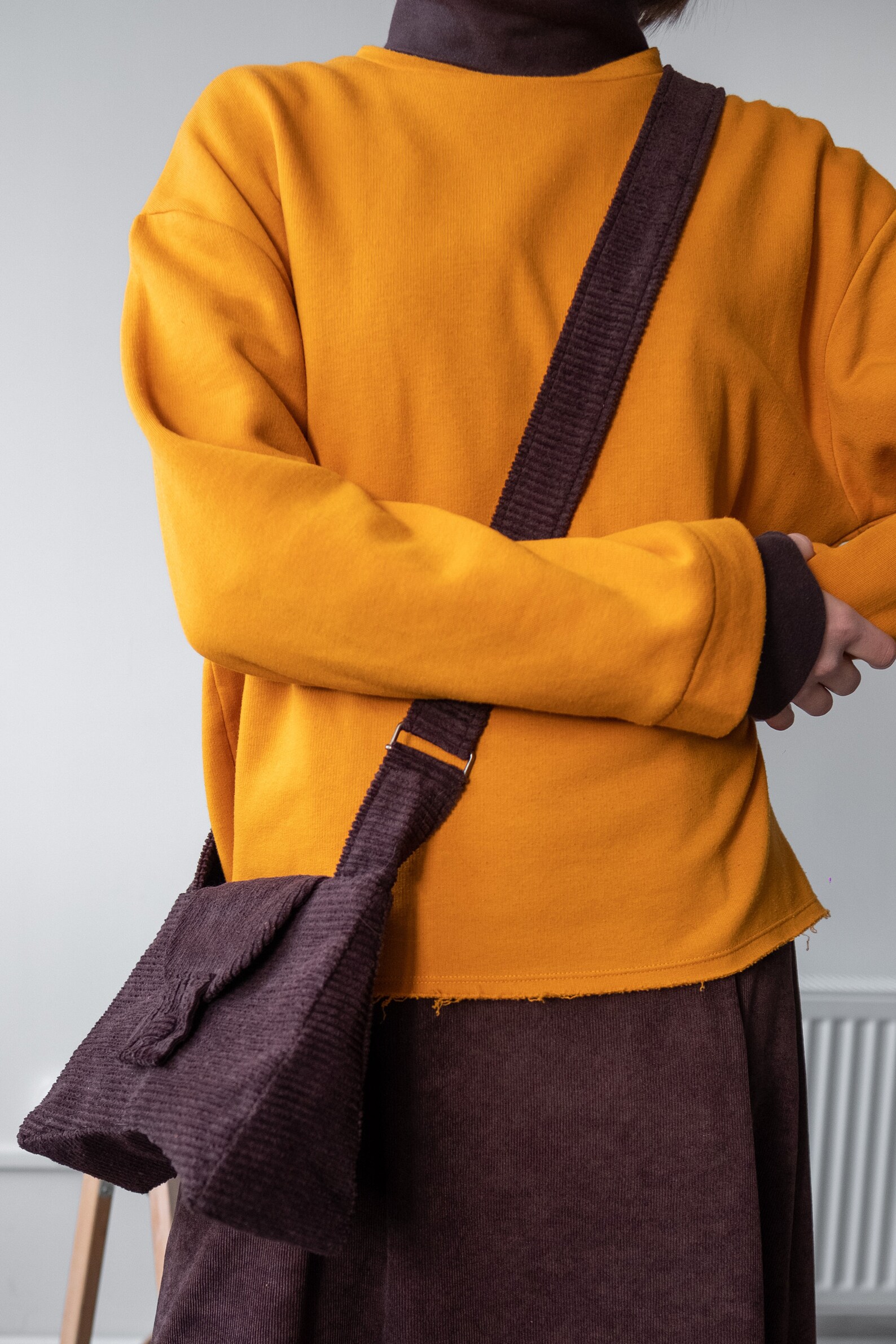 Corduroy Crossbody Bag in Various Colors With Internal Pocket Etsy