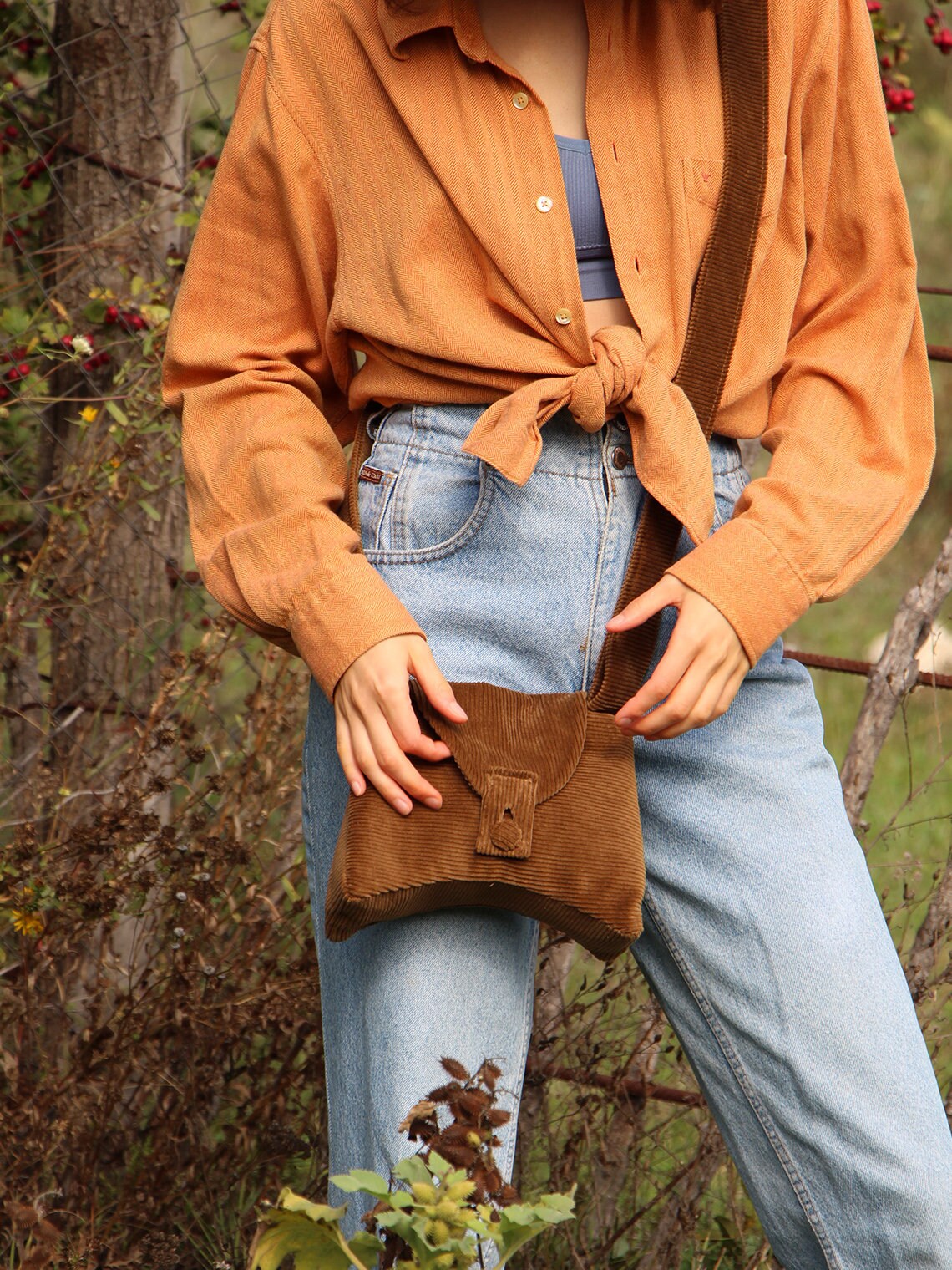 Unique corduroy crossbody bag small crossbody purse small Etsy