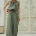 Loose linen crop top and high waisted wide leg pants, co-ord two piece set for women, made-to-order 