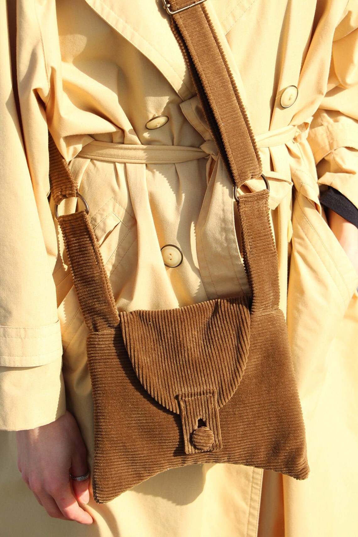 Corduroy crossbody bag in various colors with internal pocket Etsy