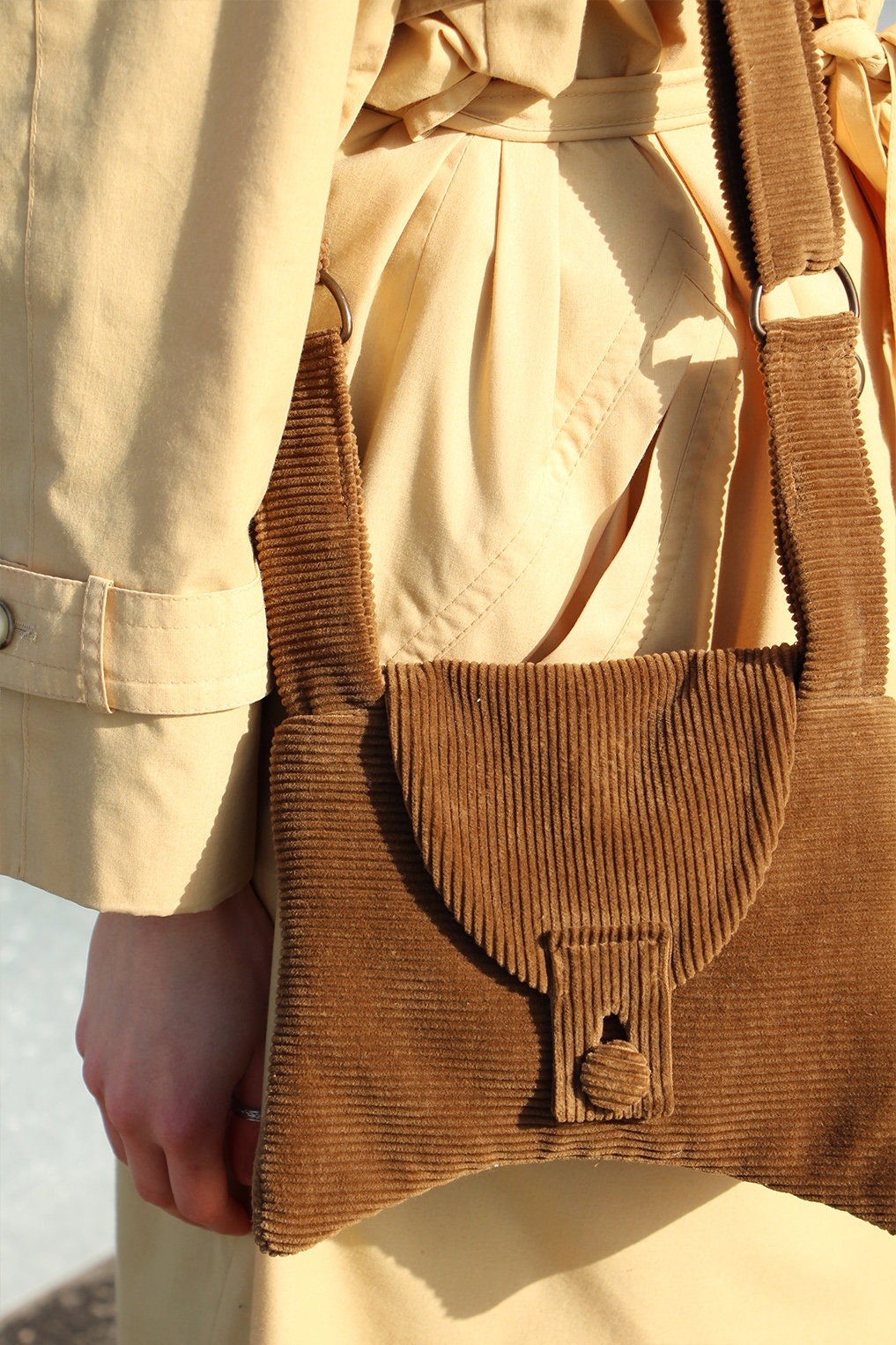 Corduroy crossbody bag in various colors with internal pocket Etsy