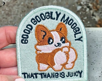 Corgi Dog Patch: Embroidered Iron-On Twill Applique