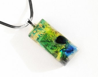 lime lemon necklace, Wood resin jewelry, regalo para mujer, avatar jewelry