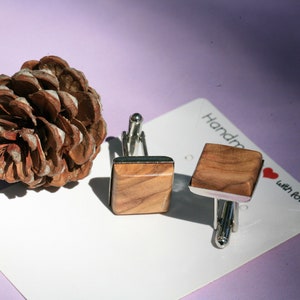 Father&#39;s day - Wood cufflinks -  Cuff Links - Cuff links for men -  Cufflinks husband - Cufflinks wedding - olive wood
