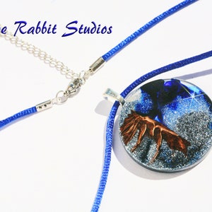 Wood resin jewelry , Cone resin necklace - Good luck pendant - Moon star choker - moonlight jewel
