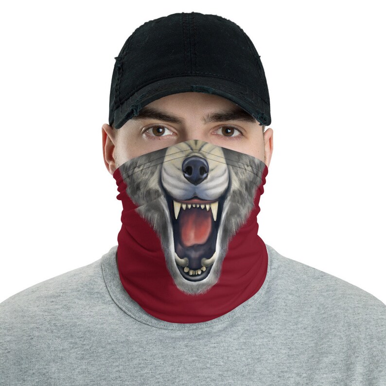 Wolf Neck Gaiter & Face Mask Washable Reusable AllInOne Etsy