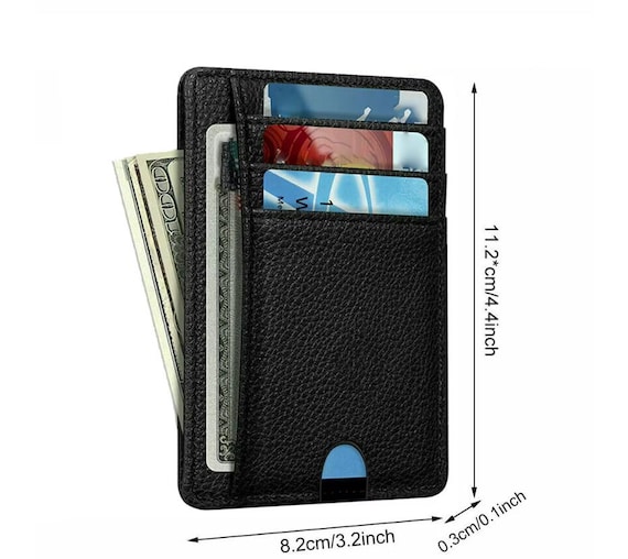 Cartera Hombre Mujer Rfid Cartera Minimalista Piel Auténtica - Bloqueo RFID - 5 Tarjetas + Monedas - Marrón 4.4x3.2 Pulgadas Bolso Delgado RFID Protección Tarjetas Regalo Hombre Mujer