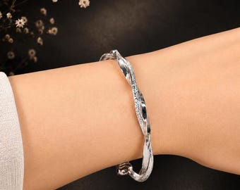 925 Sterling Silver Twisted Rope Chain Bracelet | Elegant Braided