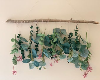 Valentine’s Day Eucalyptus Wall Hanging – Handmade Boho Floral Decor, Romantic Gift for Her
