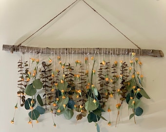 Eucalyptus Wall Hanging-Boho Decor-Wall Hanging Eucalyptus-Bohemian Decor-Wall Decor-Above Bed Decor-Plant Lover Gift-Greenery Wall Art