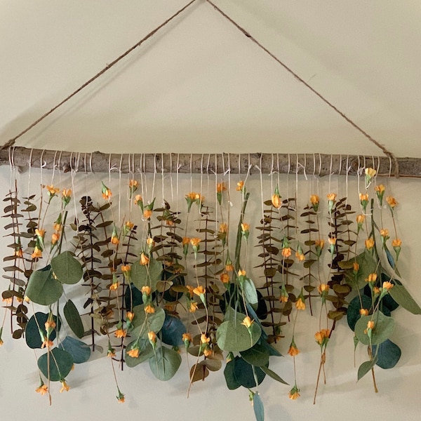 Eucalyptus Wall Hanging-Boho Decor-Wall Hanging Eucalyptus-Bohemian Decor-Wall Decor-Above Bed Decor-Plant Lover Gift-Greenery Wall Art