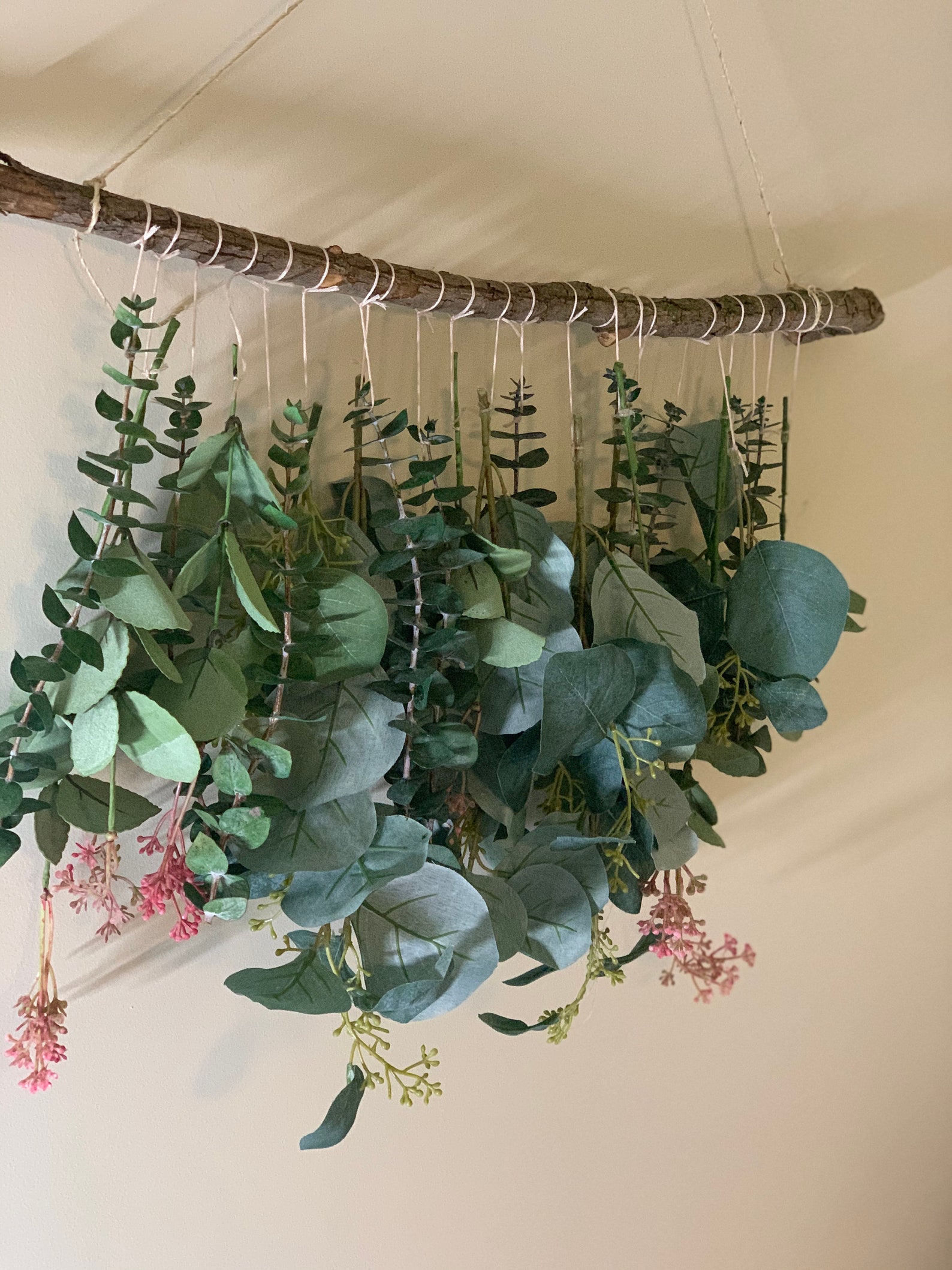 Eucalyptus Wall Hangingbohemian Decorboho Decorflower Wall Etsy