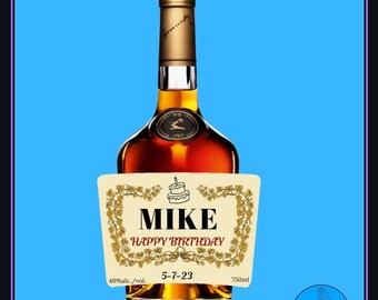 Personalized Hennessy Bottle Labels