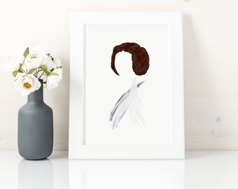 Space Warrior Princess print, heroine art print, nursery wall decor girl, instant download, heroine gifts, heroine printable