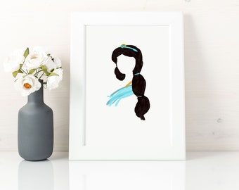 Arabian Princess print, princess art print, nursery wall decor girl, instant download, Arabian Princess gifts, Aladdin Princess printable