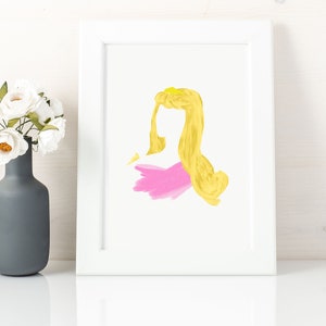 Sleeping Beauty print, princess art print, nursery wall decor girl, instant download, sleeping beauty gifts, sleeping beauty printable