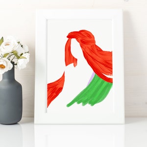 Little Mermaid print, princess art print, nursery wall decor girl, instant download, little mermaid gifts, little mermaid printable