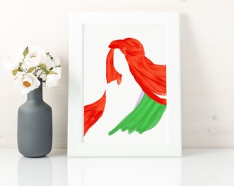 Little Mermaid print, princess art print, nursery wall decor girl, instant download, little mermaid gifts, little mermaid printable