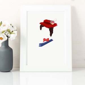 Mary Poppins print, heroine art print, nursery wall decor girl, instant download, mary poppins gifts, mary poppins printable